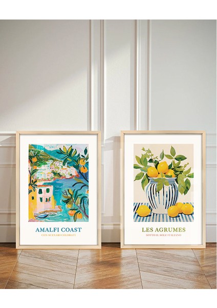 Amalfi Sahilleri Çerçeveli Tablo Set 30X40 cm fiyatları