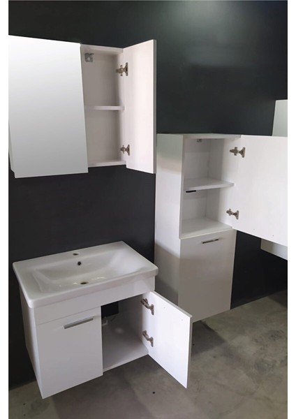Banyo Defne 80CM Banyo Dolabı Aynalı Dolaplı Üst Dolap Lavabo Boy Dolabı fiyatları