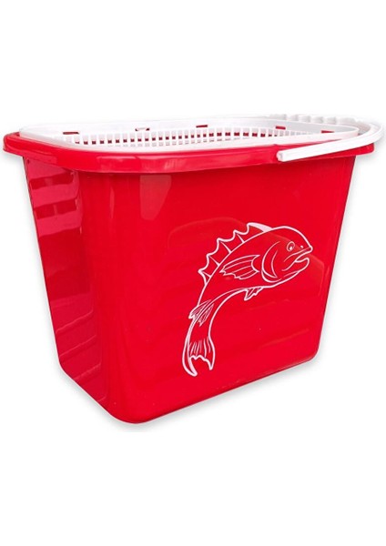 Fishack Süzgeçli Balıkçı Kovası 15 Lt Kırmızı Kod 179