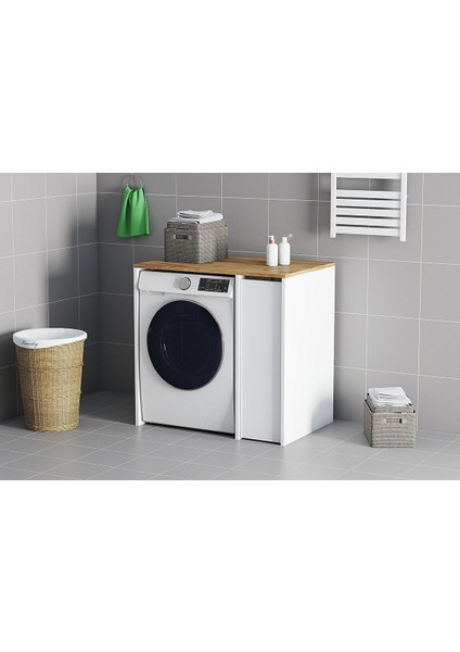 Ilkay Tek Kapaklı Banyo Dolabı - Atlanti̇k Çam / Beyaz