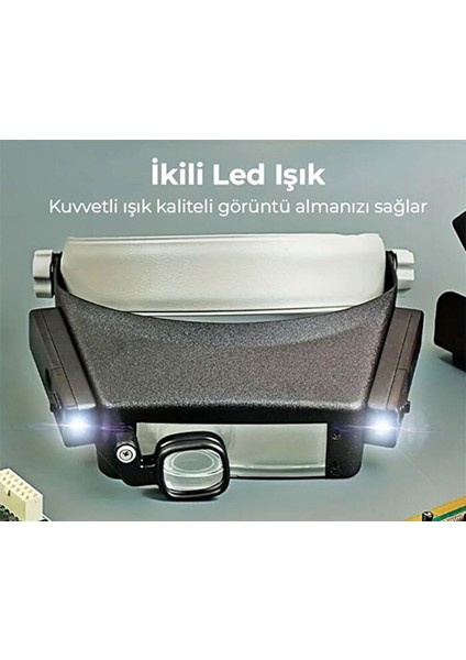 81007P LED Işıklı Kuyumcu Kafa Büyüteci
