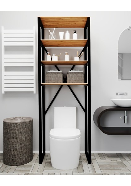 Klozet Üstü Düzenleyici Raf Banyo Düzenleyici Klozet Üstü Raf Banyo Raf Dolap Çam