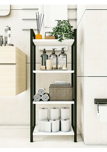 Banyo Rafı Metal Parlak Beyaz Çok Amaçlı Dolap Banyo Düzenleyici modelleri