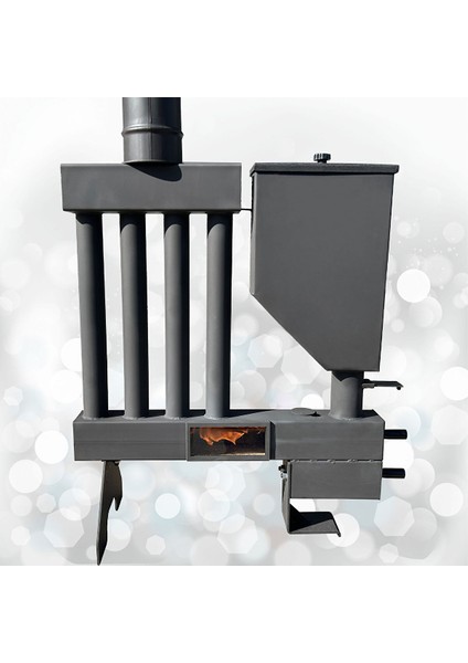 Pelet Sobası Petekli Pelet Soba Camlı Şömine Soba Stove Füze Roket