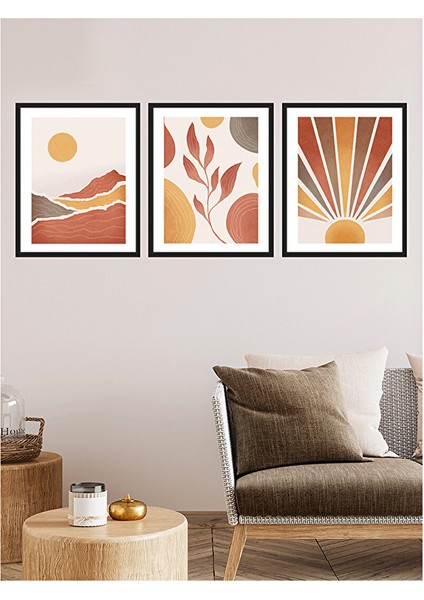 Doğa Çerçeveli Tablo Set 30X40CM Siyah