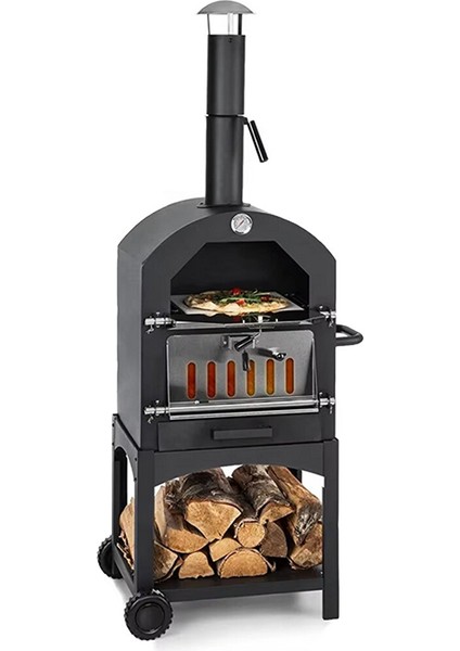 Çok Amaçlı Paslanmaz Çelik Barbekü Krom Kapaklı + Izgaralı Pizza Taşlı -Ekmek-Mangal Fırını 2625S indirimleri