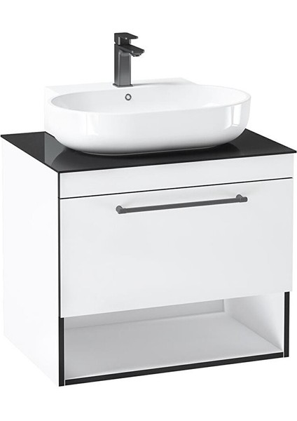 Knidos 70 cm Beyaz Banyo Dolabı Alt Modül ve Lavabo