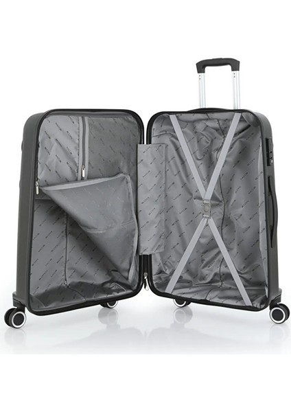 Kırılmaz Polipropilen 2'li Valiz Seti Büyük & Kabin Siyah V376