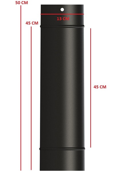 Mat Si̇yah Emaye Soba Borusu / Boy: 50-45-38 cm / Çap: 13 cm fiyatları