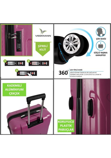 Vela Violet 3'lü Valiz Seti Violet fırsatları