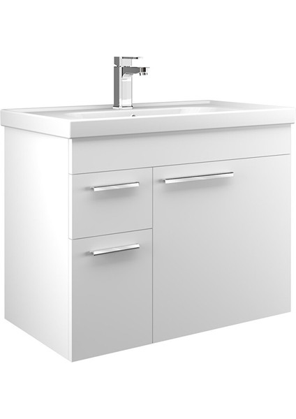Enez 80 cm Beyaz Banyo Dolabı Alt Modül ve Lavabo