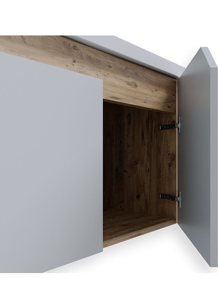 Napoli 80 cm Mdf Banyo Dolabı Seti Atlantik Çam - Beyaz modelleri