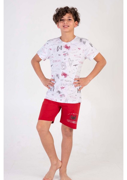 Erkek Çocuk Kısa Kol Şortlu Pijama Takım , 212761