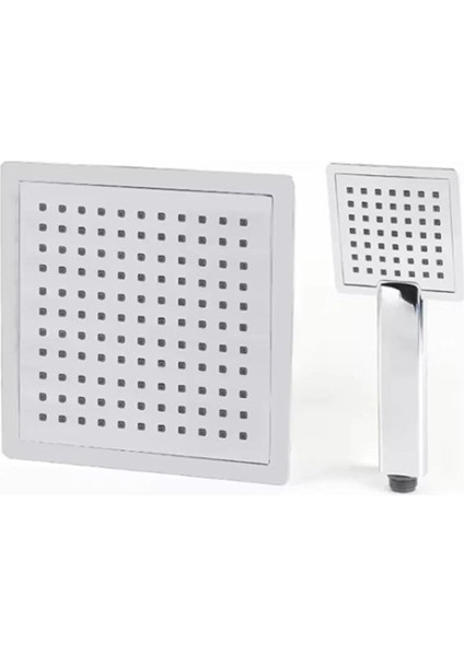 Kare Duş Başliği Krom Set 01