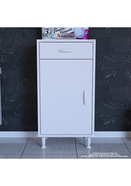 Emir 35 x 88 x 32,5 cm Kapaklı ve Çekmeceli Çok Amaçlı Banyo&mutfak Dolabı