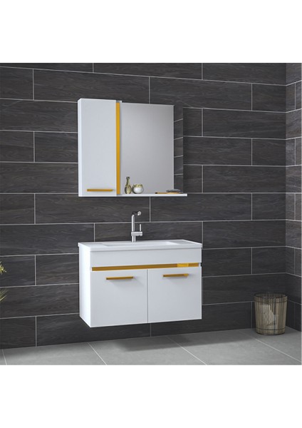 Yeni Gold Beyaz 65 cm Banyo Dolabı Takımı fiyatları