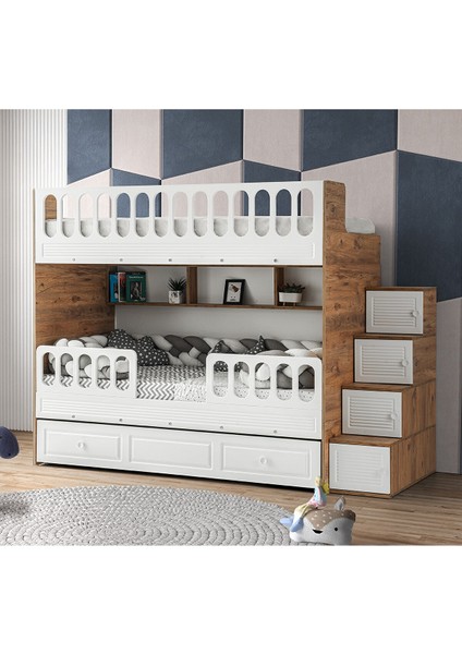 Çeti̇n Ranza Panjur Yavrulu Ranza Beyaz & Ahşap Çelik Destekli Membran Kaplama %100 Mdf Beyaz-Ahşap