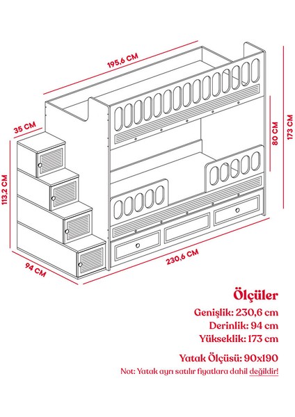 Çeti̇n Ranza Panjur Yavrulu Ranza Beyaz & Ahşap Çelik Destekli Membran Kaplama %100 Mdf Beyaz-Ahşap