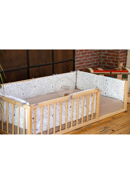 Montessori Doğal Ahşap Yer Yatağı 70X130 cm