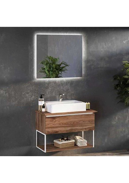 Lines Banyo Dolap Takımı 85CM Ceviz Lines 2885 V31 85CM