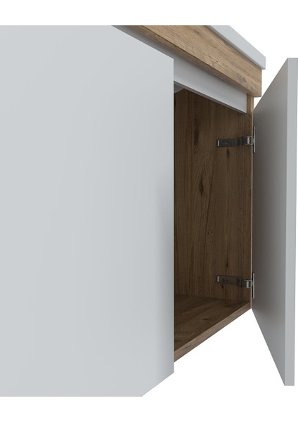 Tokyo 65 cm Mdf Banyo Dolabı Seti + Boy Dolabı Beyaz - Meşe modelleri
