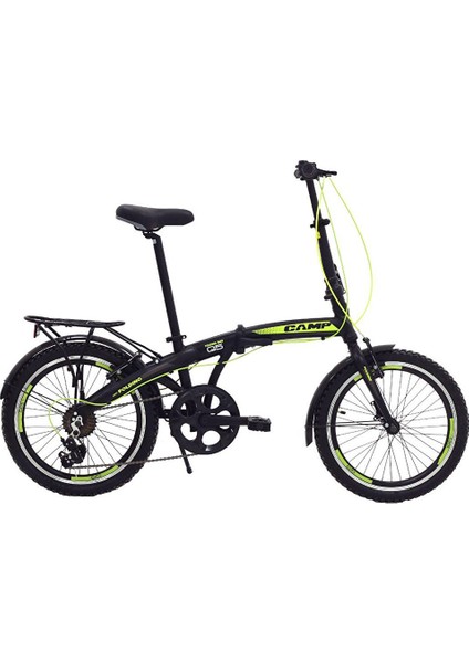 Camp Q5 20" Jant Shimano Microshift(7s) Vites V-Fren Katlanabilir Bisiklet Siyah - Sarı