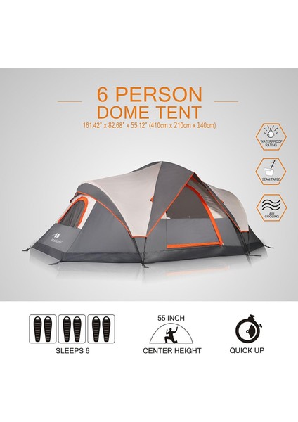Mobihome Domehike 6 Kişilik Otomatik Çadır-Gri̇ fırsatları
