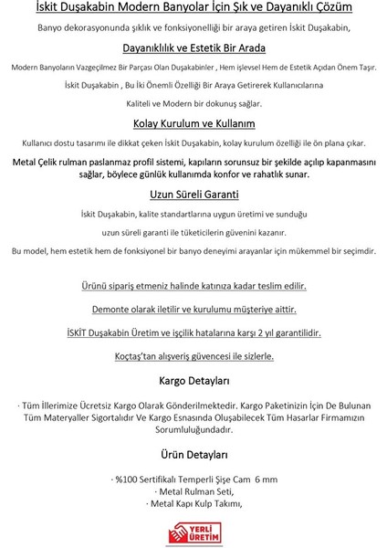 Iskit Duşakabin 147 cm 1 Sabit 1 Sürgü İki Duvar Arası Siyah Profil 6mm Karolaj Kabin fırsatları