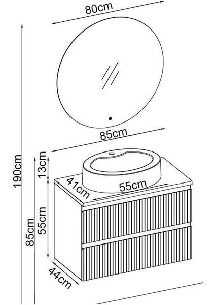 Royal Banyo Dolap Takımı Royal 5585 V31 85CM Kumsal fiyatları