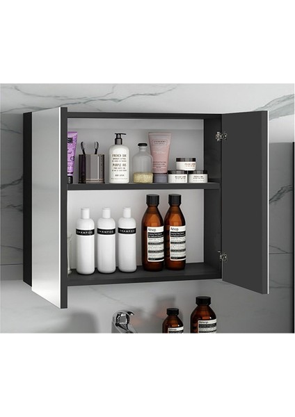 Antrasit 80 cm Seramik Lavabolu, Ayna Dolaplı Banyo Dolabı Takımı fiyatları