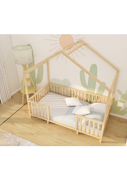 Ripon - Montessori Çatılı Ayaklı Ahşap Yatak 60 cm 180X80 cm fiyatları