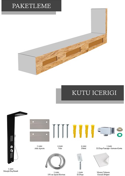 Aurel Lena Mafsallı Masajlı Duş Paneli , Slim , Duş Seti , Duş Başlığı modelleri