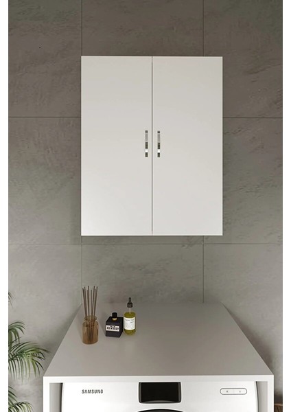 Azzuri̇ Home Çamaşır Makinesi Üstü Dolap Banyo Asma Havlu Dolabı Deterjan Dolabı AZR-1022