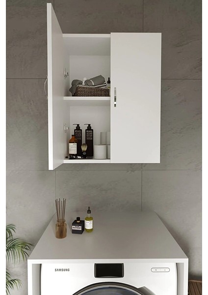 Azzuri̇ Home Çamaşır Makinesi Üstü Dolap Banyo Asma Havlu Dolabı Deterjan Dolabı AZR-1022 fiyatları