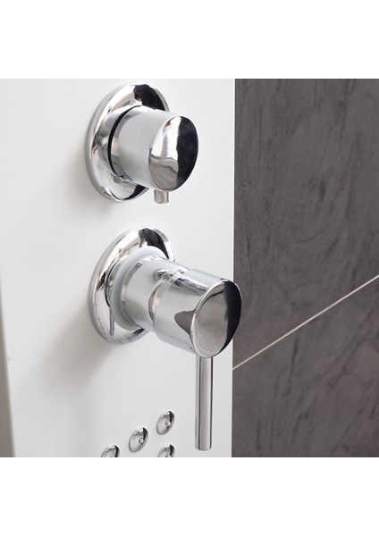 Banora Infinity Lux Masaj Etkili Duş Paneli, 5 Fonksiyonlu, Paslanmaz Çelik, Tepe Duş, Şelale Sistem, Beyaz fırsatları