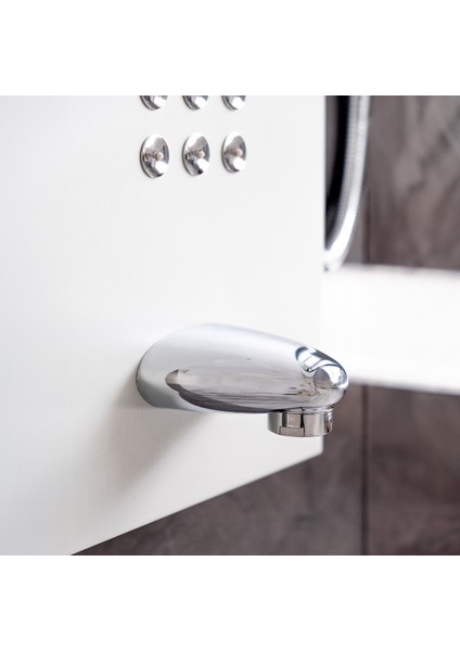 Banora Infinity Lux Masaj Etkili Duş Paneli, 5 Fonksiyonlu, Paslanmaz Çelik, Tepe Duş, Şelale Sistem, Beyaz