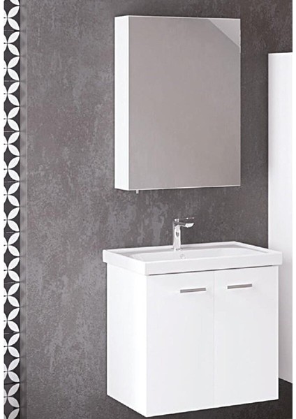 Denko Terra 60 cm Mdf Beyaz Banyo Dolabı Alt Modül ve Lavabo fiyatları