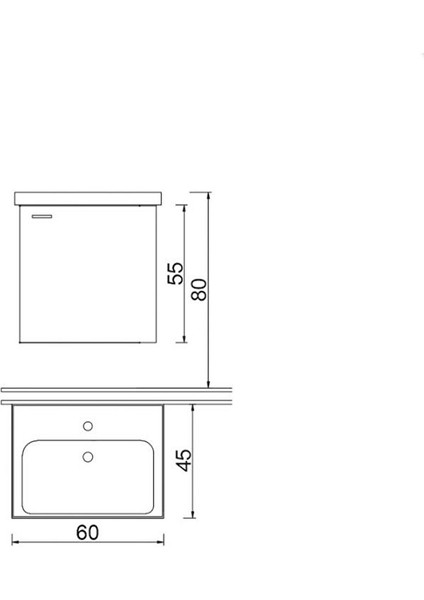 Denko Terra 60 cm Mdf Beyaz Banyo Dolabı Alt Modül ve Lavabo modelleri