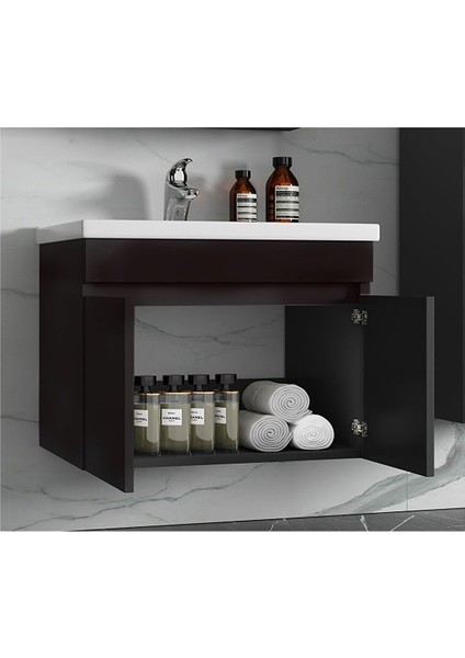 Siyah 65 cm Banyo Dolabı Takımı-Mdf modelleri