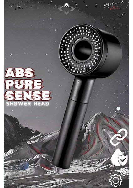 Pure Sense Basınçlı Duş Başlığı 5 Fonksiyonlu Abs Duş Telefonu Duş Seti Masajlı Duş Başlığı Extra Güçlü