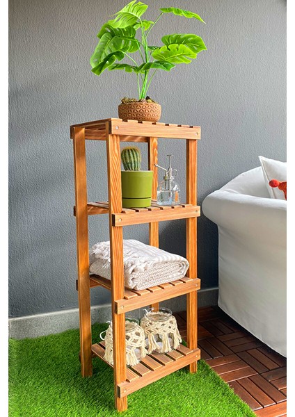 Ahşap 4 Katlı Banyo Rafı Havluluk Banya Düzenleyici Ykm MOB102 fırsatları