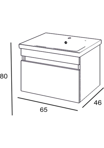 Turkuaz Frame Etajerli Lavabo 65*45CM ve More 65 Banyo Dolabı fırsatları