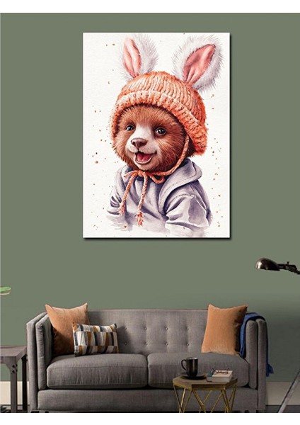 Kanvas Tablo Bere Takan Yavru Ayı 70X100 cm fiyatları