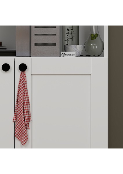 Lucas 4 Kapaklı Çok Amaçlı Dolap, Çok Amaçlı Banyo, Mutfak ve Mikrodalga Fırın Dolabı - Beyaz fırsatları
