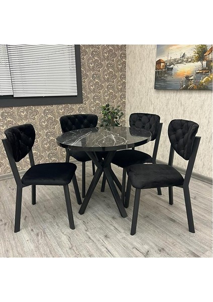 Mutfak Masası Takımı 4 Kişilik Yuvarlak Masa Takımı