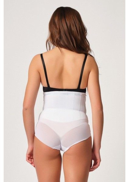 Özel Beyaz Mi 2945 Tül Karyokalı Slip Lazer Korse Fırsat!!!