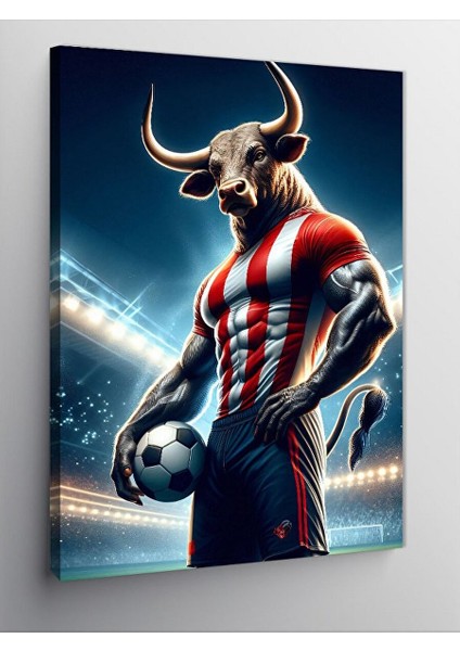 Kanvas Tablo Futbolcu Boğa 100X140 cm