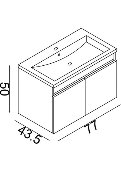 Tokyo 80 cm Mdf Banyo Lavabolu Alt Dolap Beyaz indirimleri