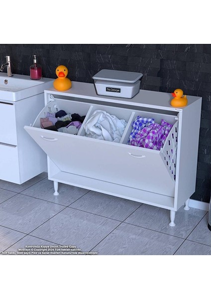 Söke 100X75X32,5 cm Lik Ekstra Büyük 3 Çamaşır Sepet Hazneli Dolap Banyonuzun Yeni Gözdesi