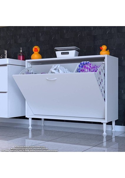 Söke 100X75X32,5 cm Lik Ekstra Büyük 3 Çamaşır Sepet Hazneli Dolap Banyonuzun Yeni Gözdesi